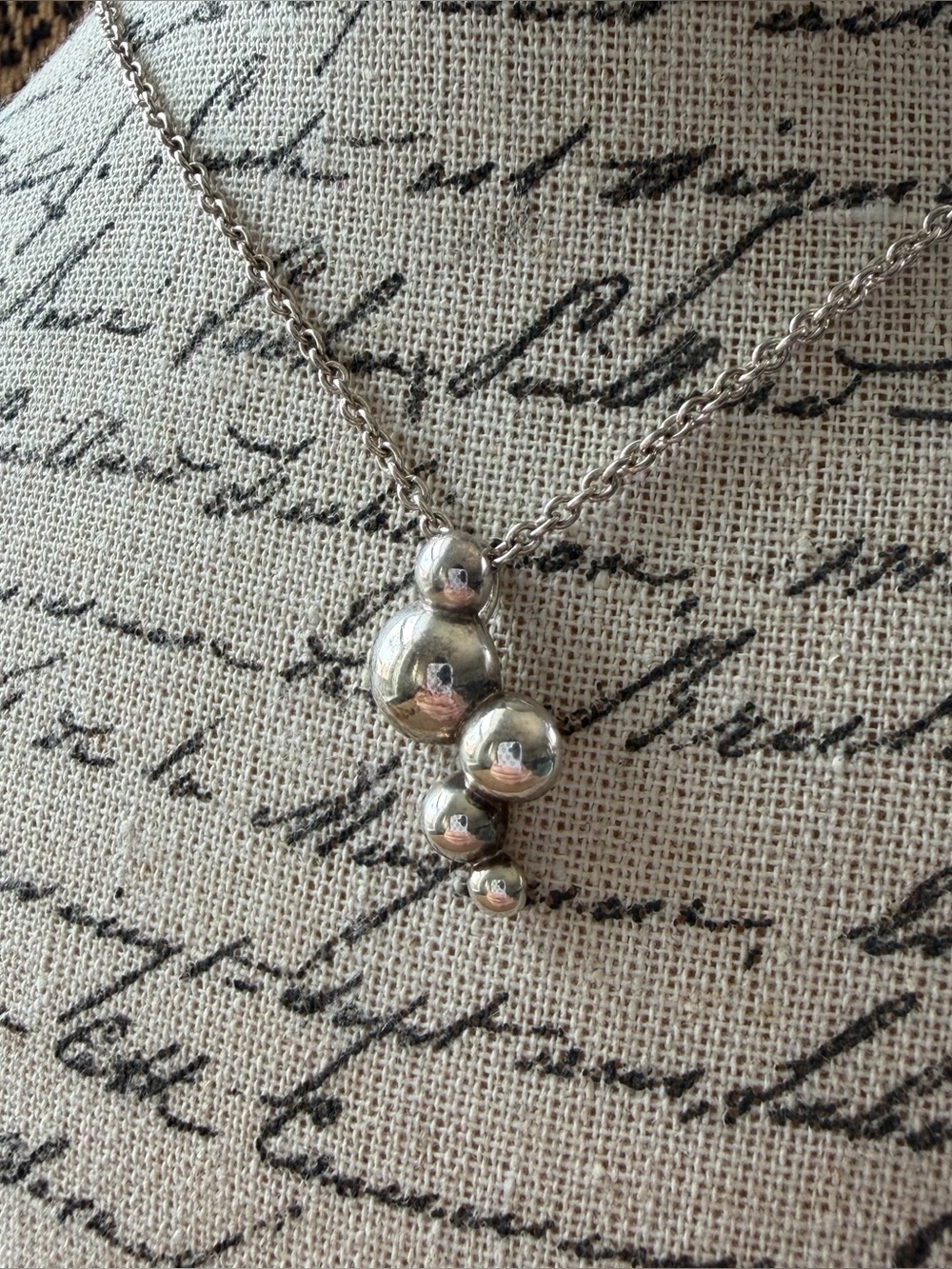 Pandora Rare Liquid Silver Bubble Pendant Necklace - Picture 3 of 7